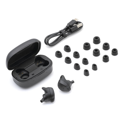 Eartune Hunt electronic shoot ear plugs for hearing protection in hunting gun range and construction active impulse noise protection #color_black